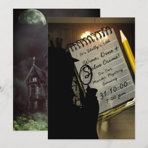 Invitation Halloween Meurtre Maison Mystère Éffrayant Moderne