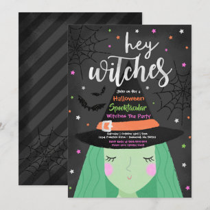 Invitation Halloween mignonne Hey sorcières Halloween Tea Par