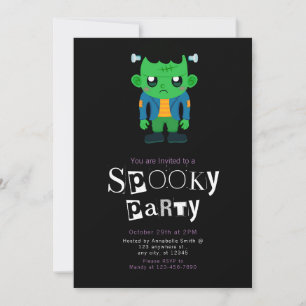 Invitation Halloween minimaliste moderne monstre de Frankenst