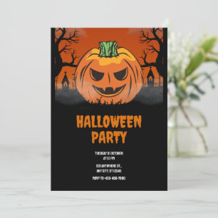 Invitation Halloween modifiable, Invitation fête d