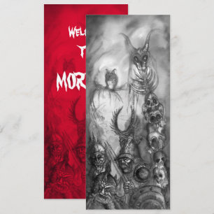Invitation HALLOWEEN MONSTERS, ORK WAR Noir Blanc Rouge Invit