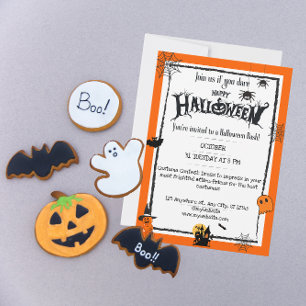 Invitation Halloween noir orange