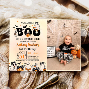 Invitation Halloween Notre Petit Boo 1ère fête d'anniversaire