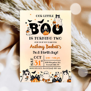Invitation Halloween Notre Petit Boo 2e fête d'anniversaire