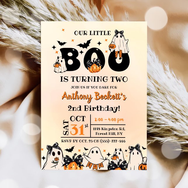 Invitation Halloween Notre Petit Boo 2e fête d'anniversaire (Créateur téléchargé)