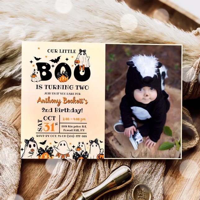Invitation Halloween Notre Petit Boo 2e fête d'anniversaire (Créateur téléchargé)