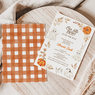 Invitation Halloween Orange Our Little Boo Baby Shower