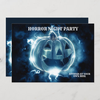Invitation Halloween Parti mal bleu Citrouille Horreur
