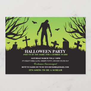 Invitation Halloween Parti Zombie Éffrayant Apocalypse Invita