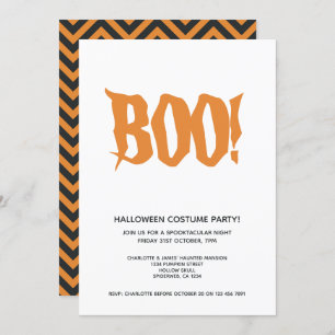 Invitation Halloween Party Boo Personnalisé Spooktacular