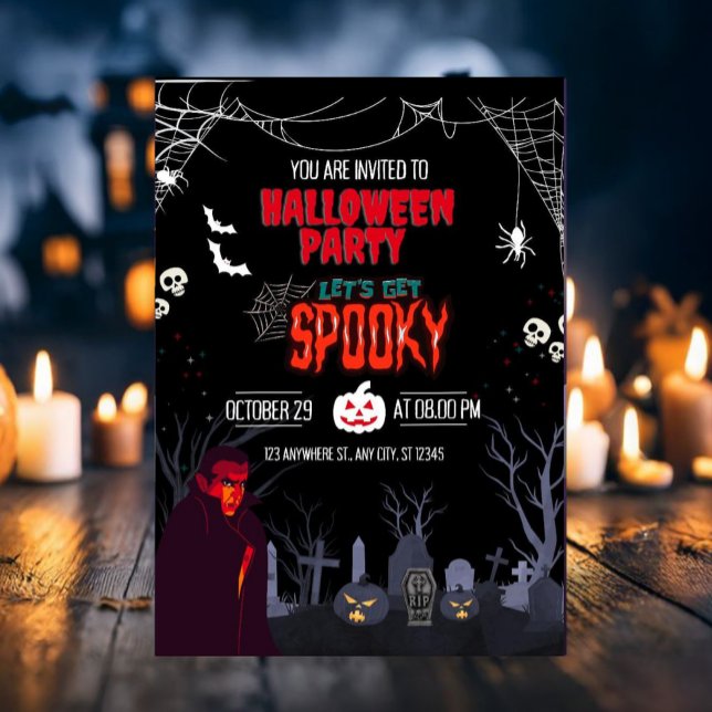 Invitation Halloween Party Let's Get Spooky  (Créateur téléchargé)
