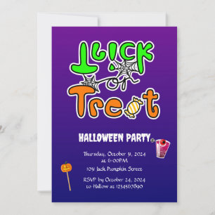 Invitation Halloween Party Trick ou traitement