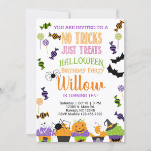Invitation Halloween pas de trucs juste traiter l'invitation 