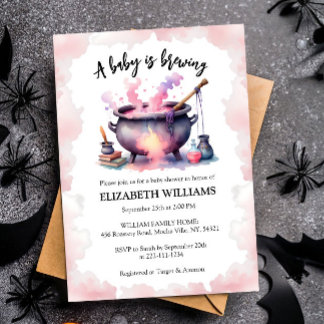 Invitation Halloween Pink Baby brasse le Baby shower