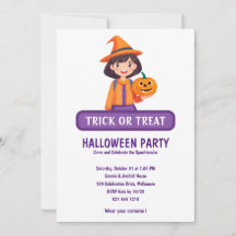 Invitation Halloween pour fille au citrouille