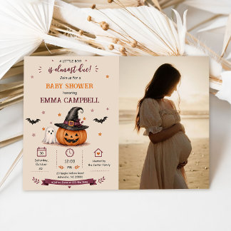 Invitation Halloween Pumpkin Little Boo Baby Shower Photo