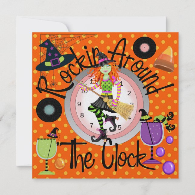 Invitation Halloween Rockin' Around the Clock Party - SRF (Devant)