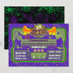 Invitation Halloween Roller Patinage de patinage de patinage 