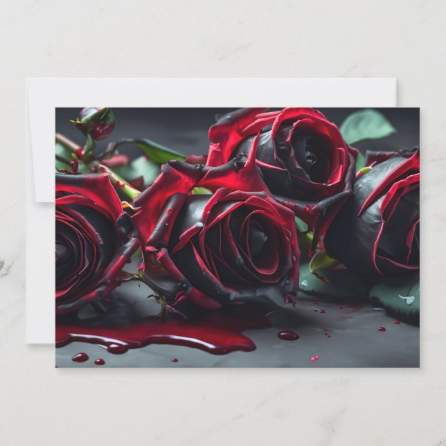 Invitation Halloween Rose gothique (Devant)