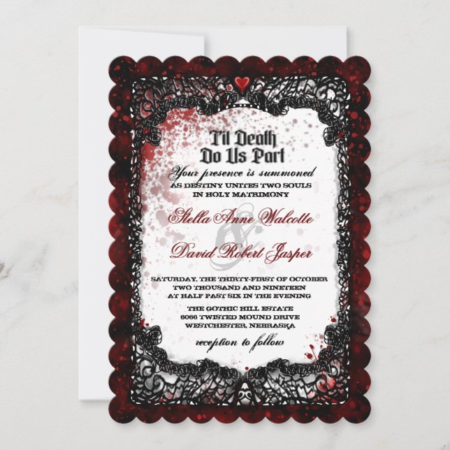 Invitation Halloween sanglant (Devant)