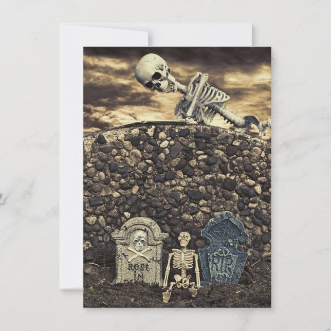 Invitation Halloween Skeleton Party (Devant)