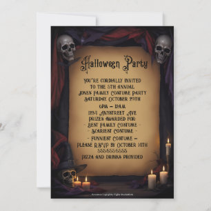 Invitation Halloween Soignée et bougies