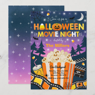 Invitation Halloween Soirée de cinéma Halloween Spooktacular