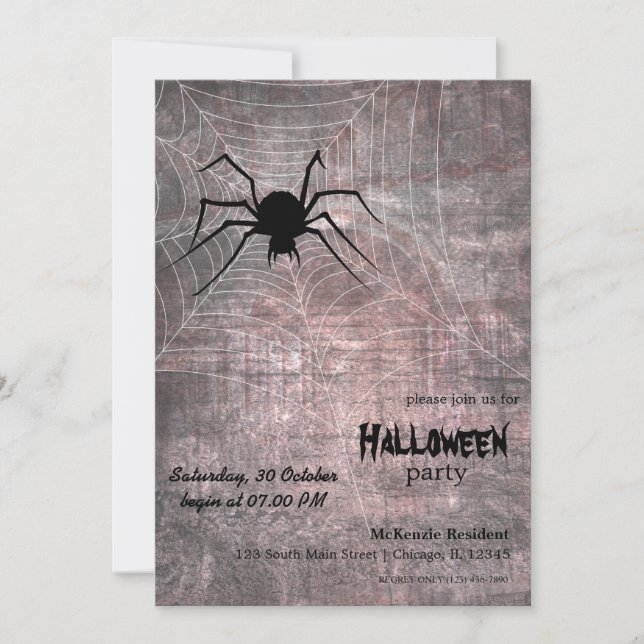 Invitation Halloween Spider Party (Devant)