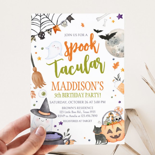 Invitation Halloween Spooktacular Anniversaire Fête Invitatio (Spooktacular Halloween Birthday Party Invitation)
