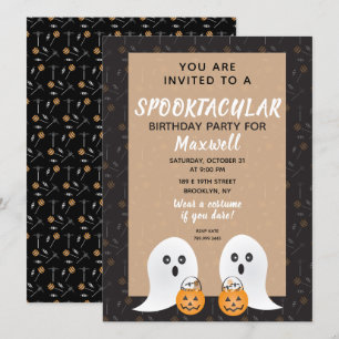 Invitation Halloween Spooktacular Anniversaire mignon Fantôme