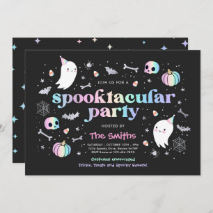 Invitation Halloween Spooktacular Party Cute Pastel Ghost