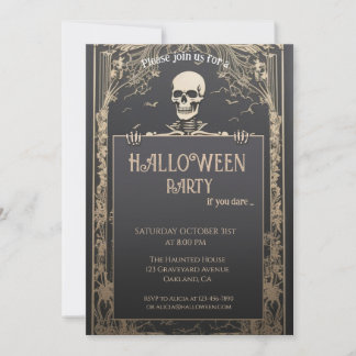 Invitation Halloween squelette classique
