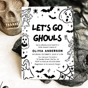 Invitation Halloween squelette Fête des mariées fantôme