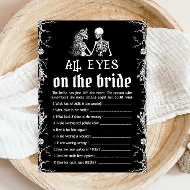 Invitation Halloween Squelette Tous Les Yeux Sur Le Jeu De Ma (Halloween Skeleton All Eyes On The Bride Game)