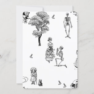 Invitation halloween squelette victorien toile crâne
