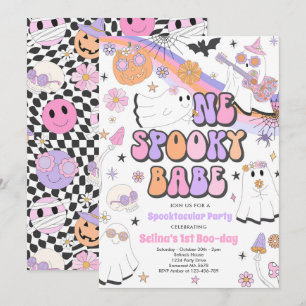 Invitation Halloween Super Cute Ghost 1er Anniversaire