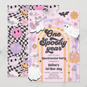Invitation Halloween Super Cute Ghost 1er Anniversaire