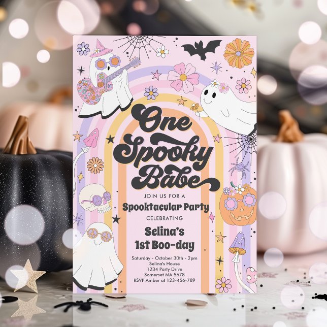 Invitation Halloween Super Cute Ghost 1er Anniversaire (Créateur téléchargé)