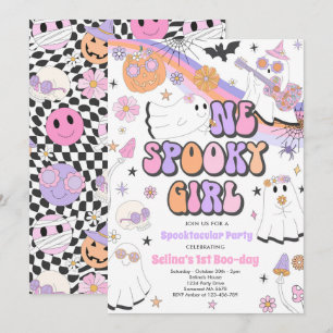Invitation Halloween Super Cute Ghost 1er Anniversaire