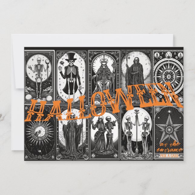 Invitation Halloween Tarot Orange Cosplay Spooktacular Party (Devant)