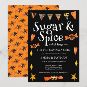 Invitation Halloween Thème C'est un Baby shower de fille