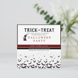 Invitation Halloween Trick Ou Traiter Effrayant Chat Partie C