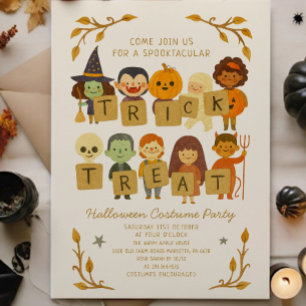 Invitation Halloween Trick ou Treat Spooktacular CostumeParty