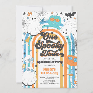 Invitation Halloween Un Éffrayant Dude Fantôme 1er Anniversai