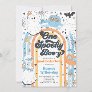 Invitation Halloween Un Fantôme Éffrayant Boo-y 1er Anniversa