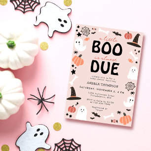 Invitation Halloween Un petit boo est presque arrivé Baby Sho