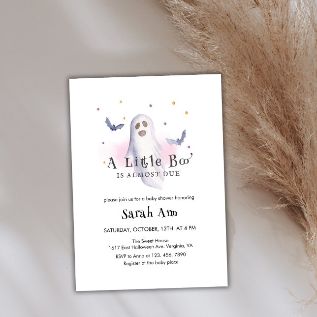 Invitation Halloween Un Petit Boo Est Presque Un Baby shower (Halloween A Little Boo Is Almost Due Baby Shower Invitation)