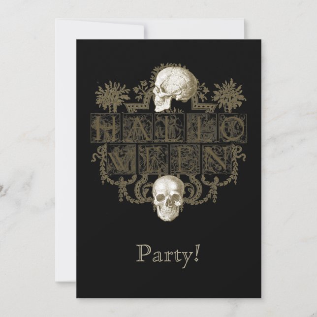 Invitation Halloween vintage (Devant)