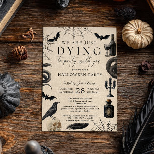 Invitation Halloween vintage à mourir de fête Goth