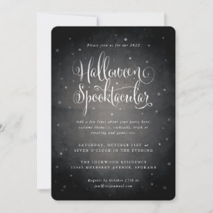 Invitation Halloween Vintage âge noir Spooktacular Stars
